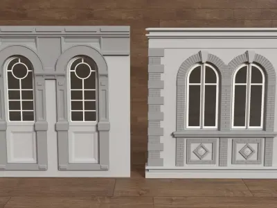 Building Facade Collection 3 - 34 pieces 3D model