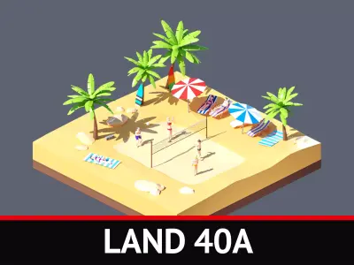 land 40A Low-poly 3D model