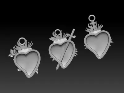 jesus sacred heart necklace  3D print model