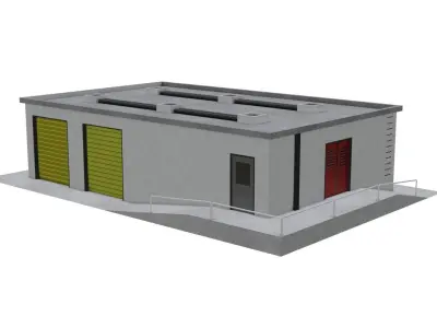 Industrial warehouse - storage Low-poly 3D model