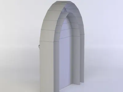 Door old wooden Low-poly 3D model