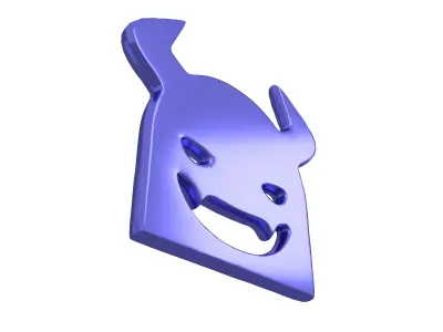 Angry Face with Horns Symbol V1 008 Low-poly 3D model