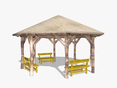Gazebo wooden 3D model
