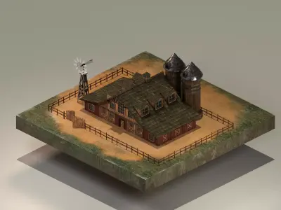 Barn Level 15 Low-poly 3D model