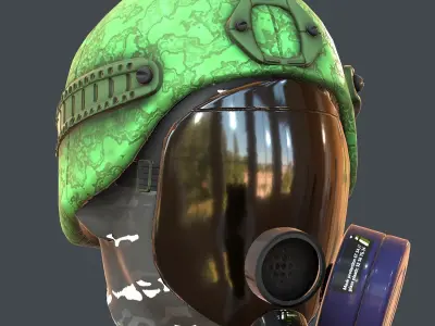 Gas mask helmet 3d model scifi Low-poly  Low-poly 3D model 244