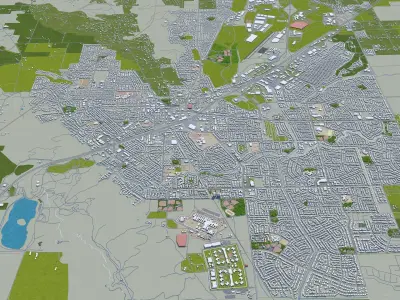 Vacaville California USA 25km Low-poly 3D model