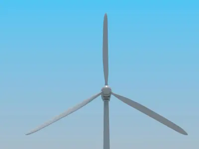 Animated wind turbine 3D model