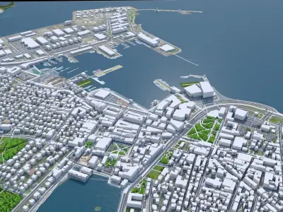 Reykjavik Downtown Iceland Low-poly 3D model