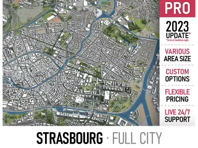 Strasbourg  Low-poly 3D model