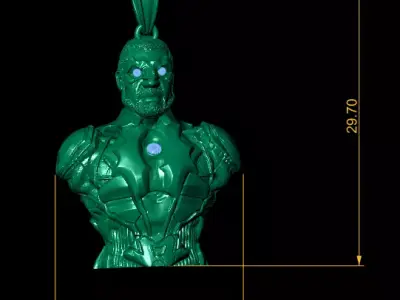 Futuristic Warrior Bust Pendant 3D Printable Model 3D print model