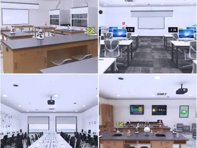  School Biology and Computer Lab Collection 4 in 1 