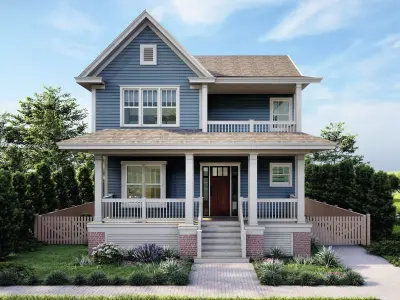 Classic American 2-Storey House 3D model