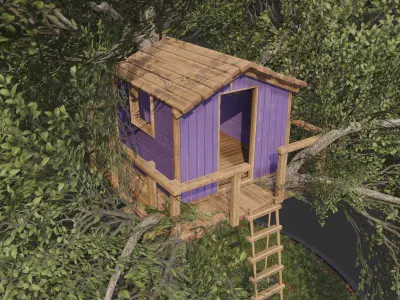 PBR Assets - Cozy Tree House Low-poly 3D model