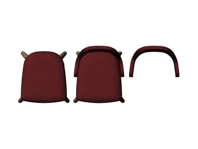 Miniature modern bentwood armchair mockups N03 3D print model