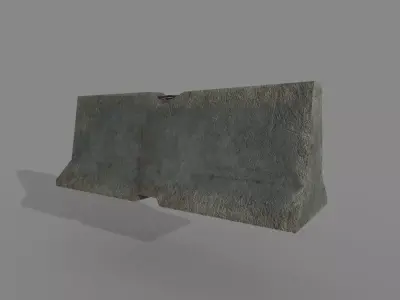 Concrete Barrier Low-poly 3D model 25