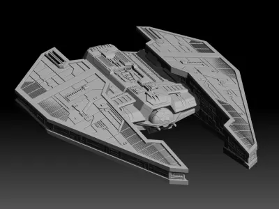 Old Dark Fury Interceptor with Interior 3D print model
