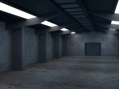 Sci Fi WareHouse 3D model 10