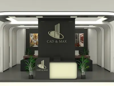 Metallic Exhibition Stall 3D Model  3D model