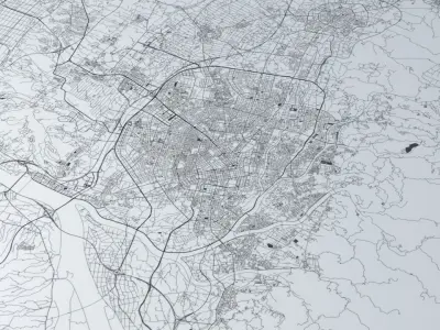 Taichung City Road Network and Streets 3D model