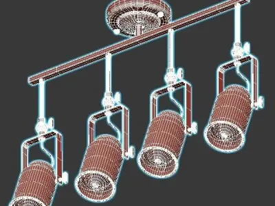 neider-3015-02-04p three light track fixture 3D model