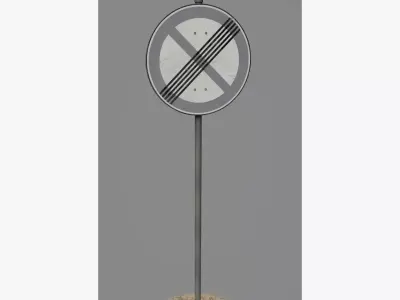 Road Sign 05 - End Prohibited Parking Low-poly 3D model