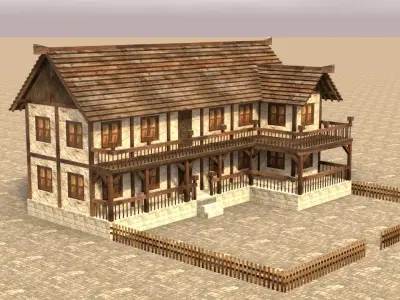 Medieval house fifteen 10 Low-poly 3D model