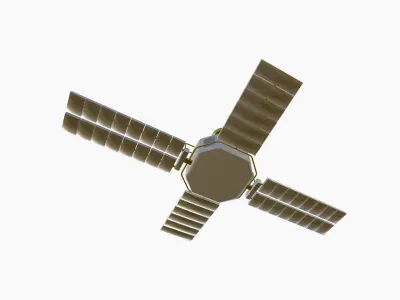 Satellite H02 White Gold - SciFi Space Design Low-poly 3D model