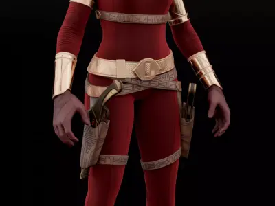 Zorii Bliss Female Character From Star Wars Rigged Low-poly 3D model
