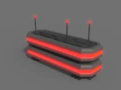 PBR Sci-Fi Building A08 Low-poly 3D model