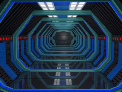 Sci Fi Corridor  3D model 47