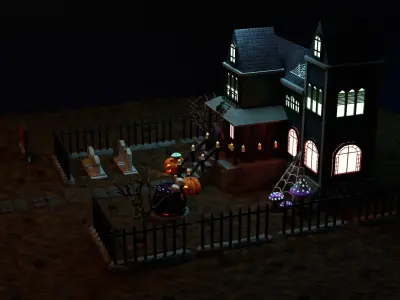 Haunted Halloween House 3D model