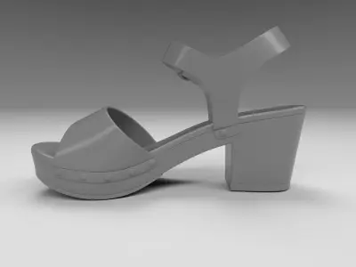 Anddreas Platform Block-Heel Sandals 3D Model model 3D model