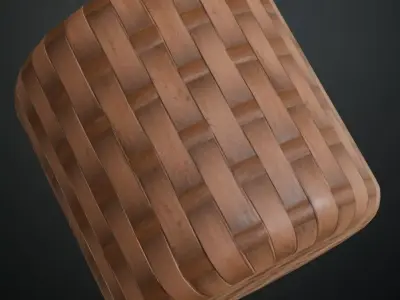 Dark Bamboo Woven Strips PBR Texture