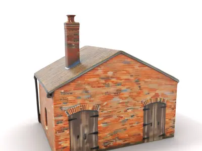 Rustic Brick House model pack Low-poly 3D model