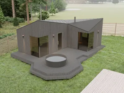 Small Scandinavian SAUNA 3D model