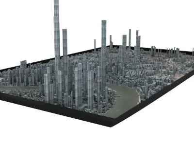 City of Shanghai Low-poly 3D model