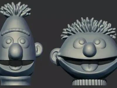 Ernie  Bert HEAD 3D Printable model from Sesame Street 3D print model
