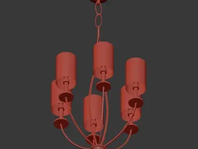 CASTANA four light chandelier with shades 3D model