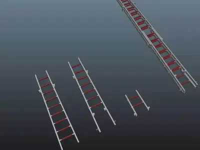 Feuerwehr 4-Teilige Steckleiter 3D model