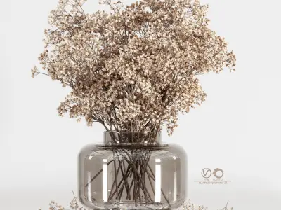 plants bouquet vase 26 3D model