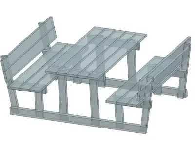 picnic table 3D model shop