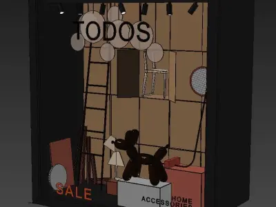 Shop window display 3D model