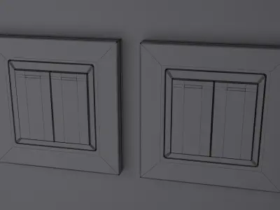 Retrotouch RTS2005 Mechanical Light Switch 2 gang Piano Black... 3D model