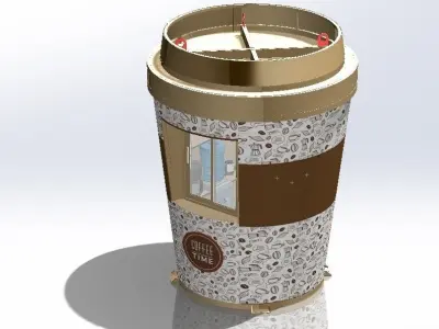 Coffeeshop Booth Cup 3D model