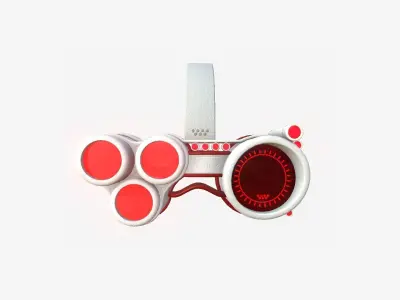 SciFi Glasses J06 White Red - Character Design Fashion Low-poly 3D model