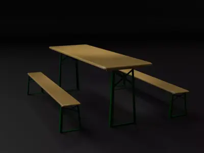 German Beer Table 3D model