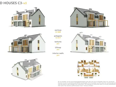 Collection of Houses 3 Full 32models 3D Model Pack