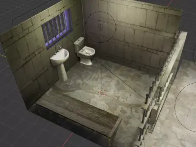 Prison Cell Low-poly 3D model