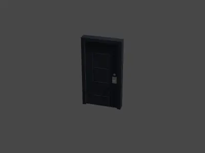 Modern Black Door Low-poly 3D model