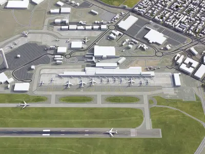 Adelaide Airport Low-poly 3D model